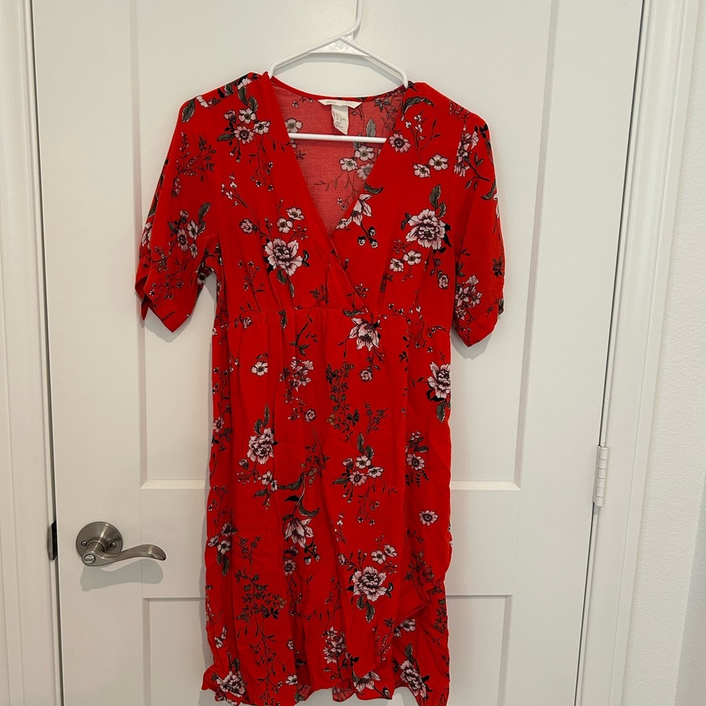 H&M Maternity Floral Red Dress
